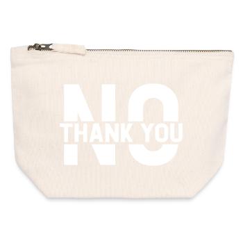 No Thank You - Canvas Reißverschluss-Täschchen (12 x 13 cm) - Naturweiß - Vorne