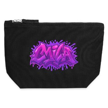 Graffiti MILA Name Gift Ideal Printable - Canvas Zip Pouch 12 x 13 cm - black - Front