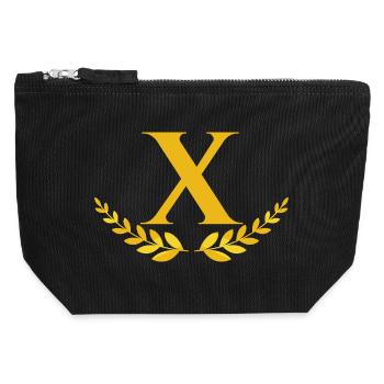 x - Canvas Zip Pouch 12 x 13 cm - black - Front