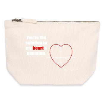 Heart Equation on Graph - Canvas Zip Pouch 12 x 13 cm - nature - Front