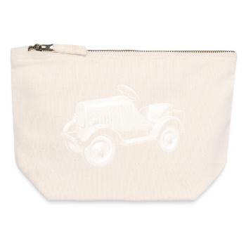 Caisse à savon - Pochette zippée en toile 12 x 13 cm - blanc naturel - Devant