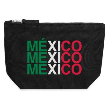 Drapeau du Mexique Drapeau mexicain - Pochette zippée en toile 12 x 13 cm - noir - Devant
