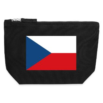 Drapeau de la République tchèque - Pochette zippée en toile 12 x 13 cm - noir - Devant