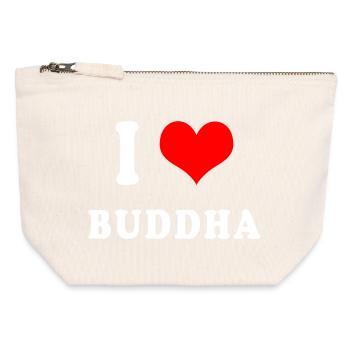 I love Buddha - Canvas Zip Pouch 12 x 13 cm - nature - Front