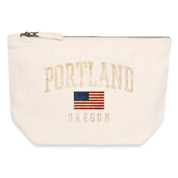 Portland Oregon USA - Canvas Zip Pouch 12 x 13 cm - nature - Front