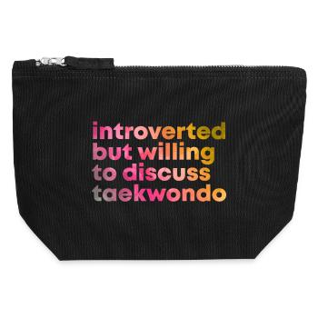 Taekwondo - Pochette zippée en toile 12 x 13 cm - noir - Devant