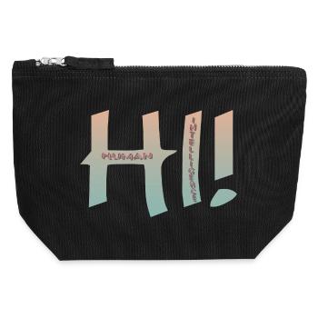 HI HUMAN INTELLIGENCE - Canvas Zip Pouch 12 x 13 cm - black - Front