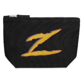 Goldener Z-Buchstabe - Canvas Reißverschluss-Täschchen (12 x 13 cm) - Schwarz - Vorne