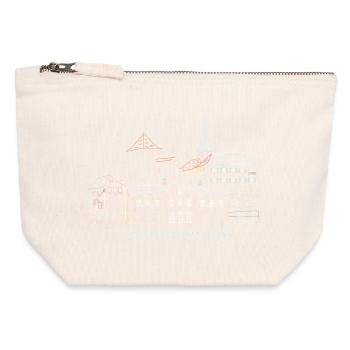 Gernsbach, Dessin du château d’Eberstein Forêt-Noire - Pochette zippée en toile 12 x 13 cm - blanc naturel - Devant