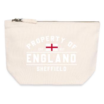 Angleterre Immobilier Sheffield Logo - Pochette zippée en toile 12 x 13 cm - blanc naturel - Devant