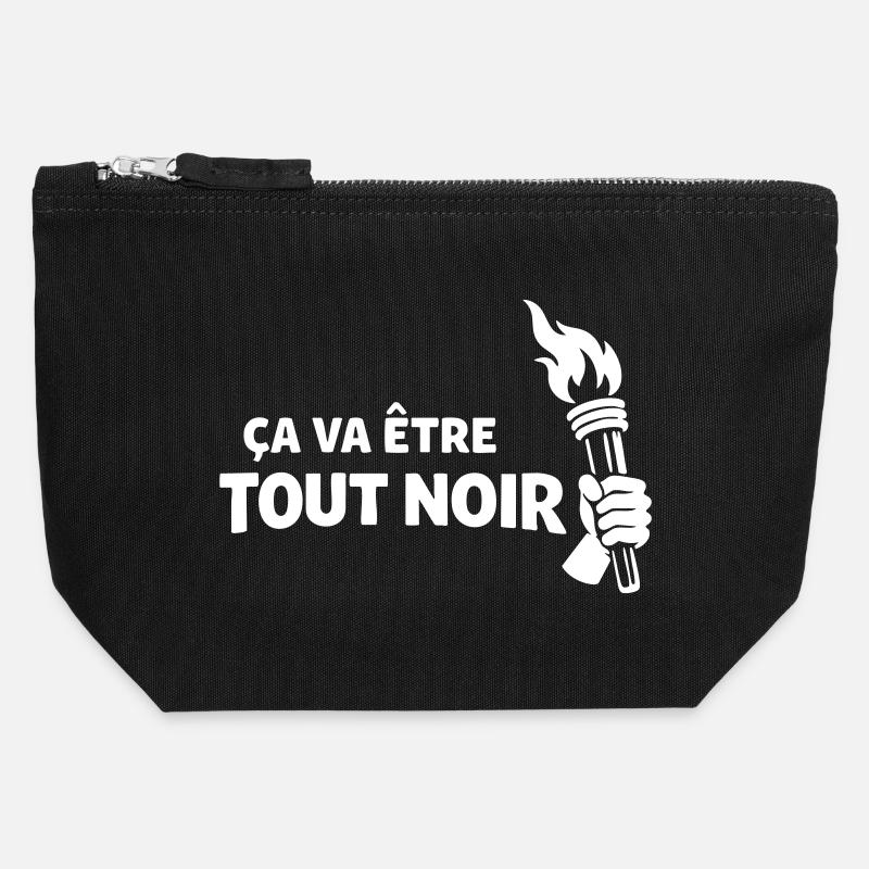 Es wird ganz schwarz sein - Canvas Reißverschluss-Täschchen (12 x 13 cm) - Schwarz