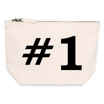 Number One - Canvas Zip Pouch 12 x 13 cm - nature - Front