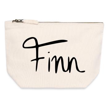 Finn - Canvas Reißverschluss-Täschchen (12 x 13 cm) - Naturweiß - Vorne