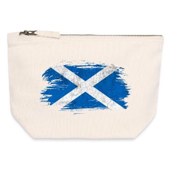 Scotland vintage flag - Canvas Zip Pouch 12 x 13 cm - nature - Front