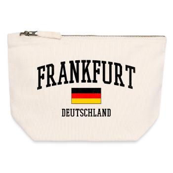 Frankfurt Germany Flag Cities Motif - Canvas Zip Pouch 12 x 13 cm - nature - Front