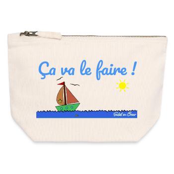 Ca va le faire - Pochette zippée en toile 12 x 13 cm - blanc naturel - Devant