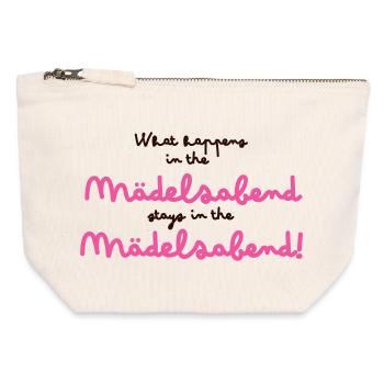 Girls' Evening Pink Lettering - Canvas Zip Pouch 12 x 13 cm - nature - Front