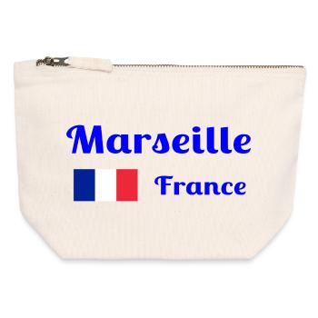 Marseille France- Stylish prints - Canvas Zip Pouch 12 x 13 cm - nature - Front
