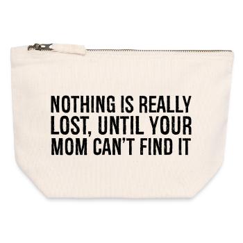 nothing is really lost until your mom can't find - Canvas Zip Pouch 12 x 13 cm - nature - Front