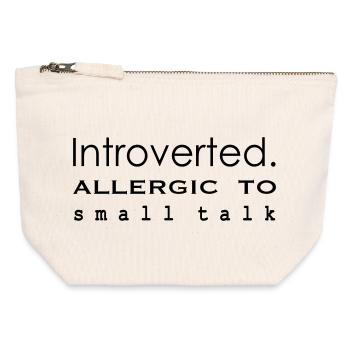 Introverti. Allergique aux banalités - Pochette zippée en toile 12 x 13 cm - blanc naturel - Devant
