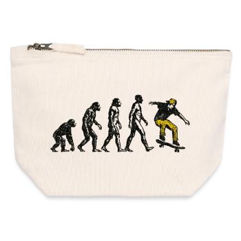 Evolution Skateboarder – Grunge Skate Design - Canvas Reißverschluss-Täschchen (12 x 13 cm) - Naturweiß - Vorne