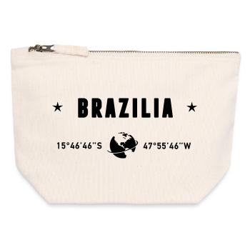 Brasilia Brazil Coordinates Planet Earth - Canvas Zip Pouch 12 x 13 cm - nature - Front