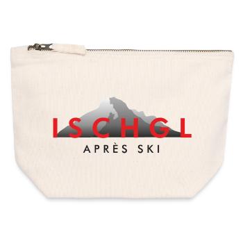 Ischgl Apres Ski Red Digital Winter Sports Design - Canvas Zip Pouch 12 x 13 cm - nature - Front