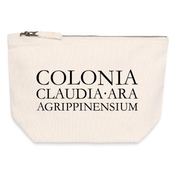 COLONIA CLAUDIA ARA AGRPPINENSIUM Vintage Schwarz - Canvas Reißverschluss-Täschchen (12 x 13 cm) - Naturweiß - Vorne