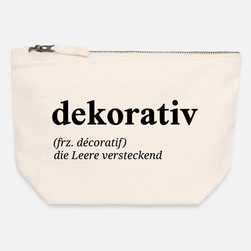 dekorativ Definition - Canvas Reißverschluss-Täschchen (12 x 13 cm) - Naturweiß