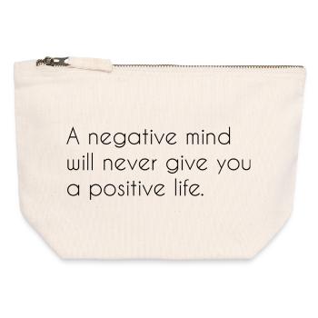 Dicton motivant - Pochette zippée en toile 12 x 13 cm - blanc naturel - Devant