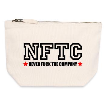 Never fuck the Company - Canvas Reißverschluss-Täschchen (12 x 13 cm) - Naturweiß - Vorne