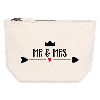 Hochzeit - Canvas Reißverschluss-Täschchen (12 x 13 cm) - Naturweiß - Vorne