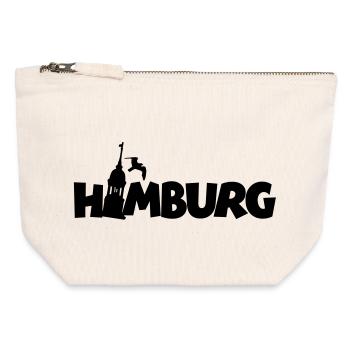 Hamburg am Hamburger Hafen - Canvas Reißverschluss-Täschchen (12 x 13 cm) - Naturweiß - Vorne