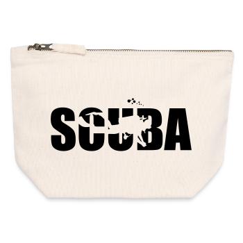 Scuba Design für Tauchsport-Liebhaber - Canvas Reißverschluss-Täschchen (12 x 13 cm) - Naturweiß - Vorne