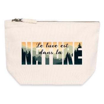 Luxury is in NATURE - Canvas Zip Pouch 12 x 13 cm - nature - Front
