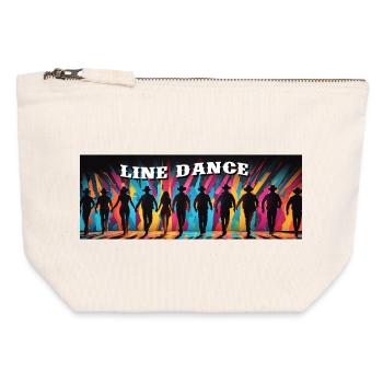 Danse en ligne danse de groupe - Pochette zippée en toile 12 x 13 cm - blanc naturel - Devant