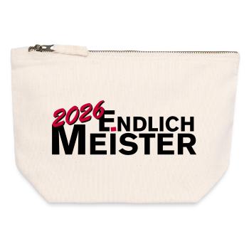 Endlich Meister 2026 Meisterschaft - Canvas Reißverschluss-Täschchen (12 x 13 cm) - Naturweiß - Vorne