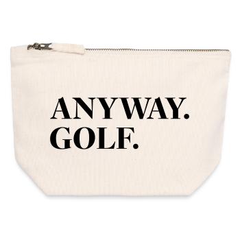 Anyway Golf - Canvas Reißverschluss-Täschchen (12 x 13 cm) - Naturweiß - Vorne