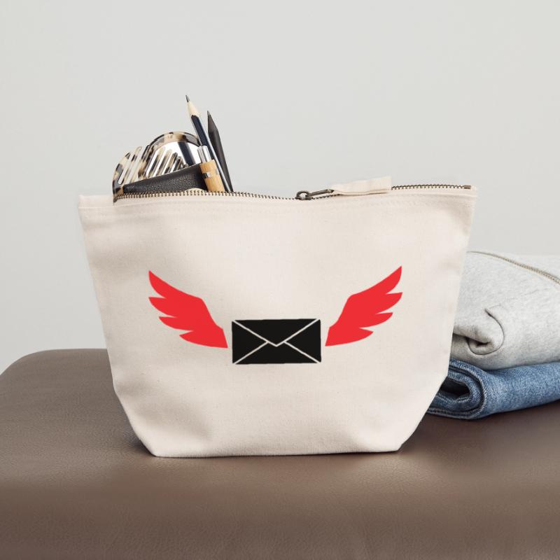 Express Mail Envelope Winged Post Canvas Zip Pouch 12 x 13 cm