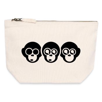 the three monkeys - Canvas Zip Pouch 12 x 13 cm - nature - Front