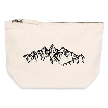 Mountains Black silhouettes in the fog - Canvas Zip Pouch 12 x 13 cm - nature - Front