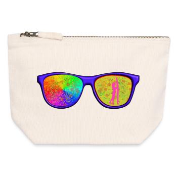 Cap mit Brille - Canvas Reißverschluss-Täschchen (12 x 13 cm) - Naturweiß - Vorne