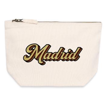 Madrid Retro Striped Script - Canvas Reißverschluss-Täschchen (12 x 13 cm) - Naturweiß - Vorne