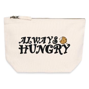 Always hungry mit Cookie - Canvas Reißverschluss-Täschchen (12 x 13 cm) - Naturweiß - Vorne