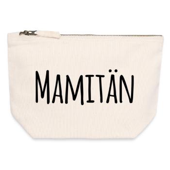 Mamitän Lustiges Wortspiel Kapitän Mama Anker - Canvas Reißverschluss-Täschchen (12 x 13 cm) - Naturweiß - Vorne