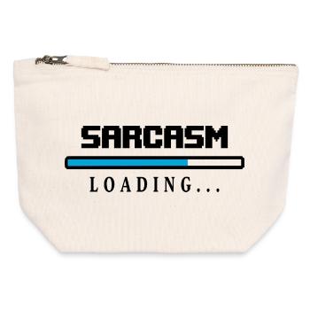 Sarcasm Loading Ladebalken Spruch - Canvas Reißverschluss-Täschchen (12 x 13 cm) - Naturweiß - Vorne