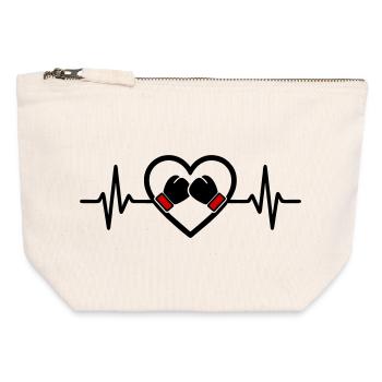 Boxen Herz Sport Handschuhe Leidenschaft - Canvas Reißverschluss-Täschchen (12 x 13 cm) - Naturweiß - Vorne