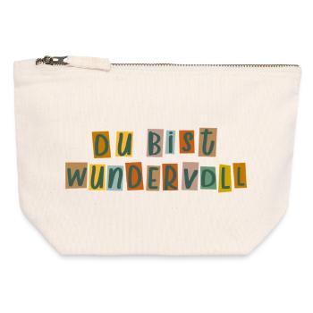 Tu es merveilleuse - Pochette zippée en toile 12 x 13 cm - blanc naturel - Devant