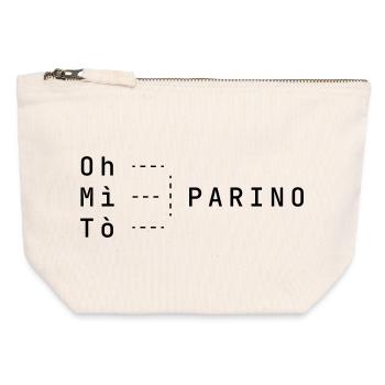 OH MÌ TÒ das Parino-T-Shirt - Canvas Reißverschluss-Täschchen (12 x 13 cm) - Naturweiß - Vorne