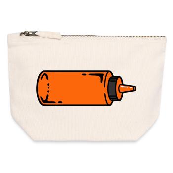Sauce Bottle BBQ Grilling Ketchup Food Truck - Canvas Zip Pouch 12 x 13 cm - nature - Front